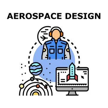 Aerospace design concept for engineering future spacecraft Stockillustratie