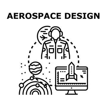 Aerospace design concept for engineering future spacecraft Stock Illustration