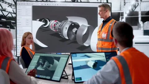 Aerospace Engineer Is Giving A Presentation Stock Footage 333397174