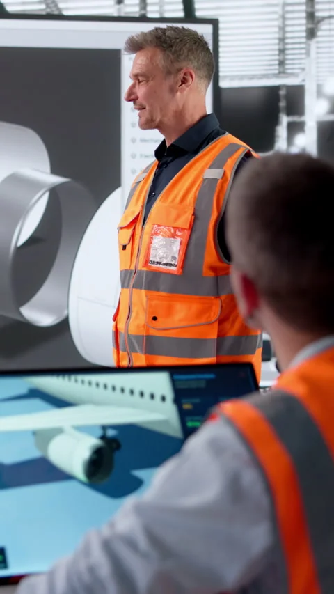 Aerospace Engineer Is Giving A Presentation Stock Footage 333397854