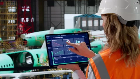 Aerospace Engineer Using Scada Software Stock Footage 329303737
