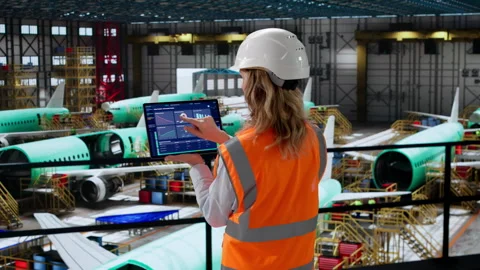 Aerospace Engineer Using Scada Software Stock Footage 329680936