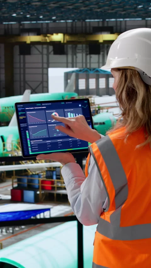 Aerospace Engineer Using Scada Software Stock Footage 329681777