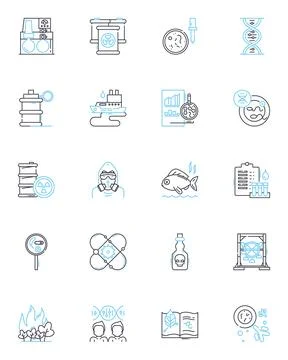 Aerospace Engineering linear icons set. Avionics, Propulsion, Aerodynamics 库存插图