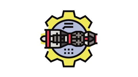 Aerospace engineering mechanical engineer color icon animation Stock Footage 326106690