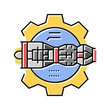 Aerospace engineering mechanical engineer color icon vector illustration Stock Illustration