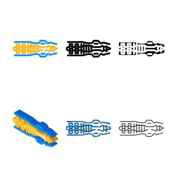 Aerospace engineering mechanical engineer color icon mix vector Stock Illustration