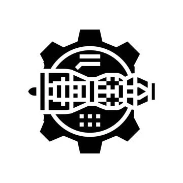 Aerospace engineering mechanical engineer glyph icon vector illustration Stock Illustration