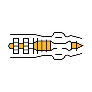 Aerospace engineering mechanical engineer icon color illustration Stock Illustration
