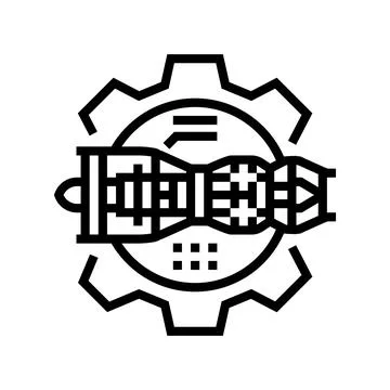 Aerospace engineering mechanical engineer line icon vector illustration Stock Illustration