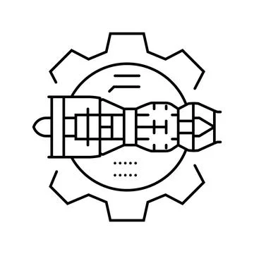 Aerospace engineering mechanical engineer line icon vector illustration 스톡 일러스트