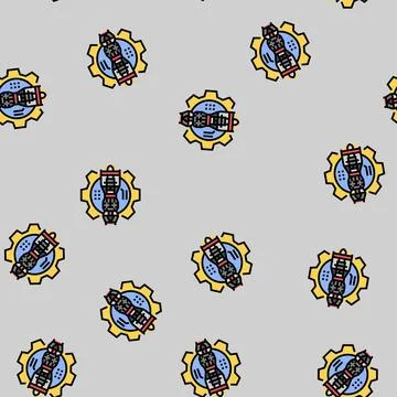 Aerospace engineering mechanical engineer vector seamless pattern Stockillustratie