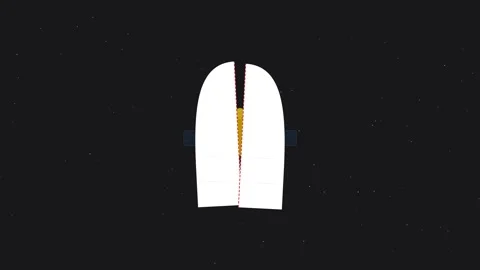 Aerospace Engineering Rocket Fairing Separation and Satellite Deployment fo.. Video stock 347627193