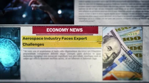 Aerospace Industry Faces Export Challenges Newspaper Title Stock Footage 320898209