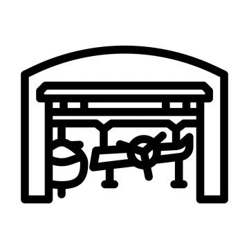 Aerospace manufacturing aeronautical engineer line icon vector illustration Stock Illustration