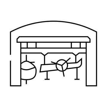 Aerospace manufacturing aeronautical engineer line icon vector illustration Stock Illustration