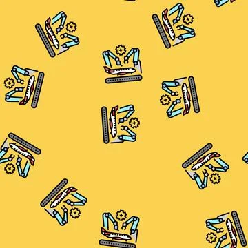 Aerospace manufacturing aeronautical engineer vector seamless pattern Stock Illustration
