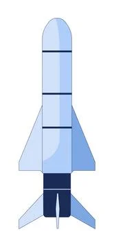 Aerospace rocket launch vehicle 2D cartoon clip art Illustrazione stock