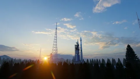 Aerospace Satellite Rocket Launch Base Center Stock Footage 288171700