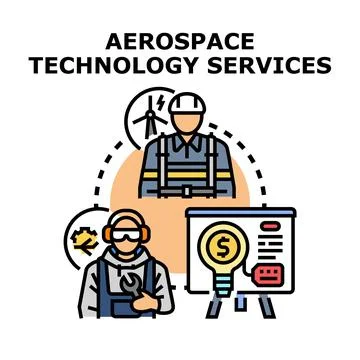 Aerospace technology services developing innovative solutions Stock Illustration