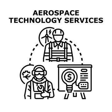 Aerospace technology services developing innovative solutions Stock Illustration