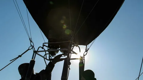 Aerostat balloon inside basket Stock Footage 87770382