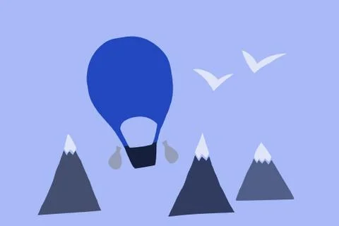 Aerostat on blue backround Stock Illustration