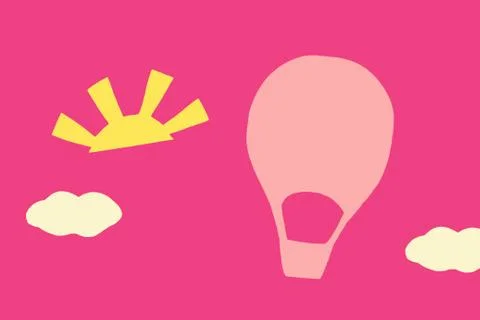 Aerostat on pink background Stock Illustration