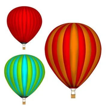 Aerostat . White background. Isolated objects. Colored picture. Vector Stock Illustration