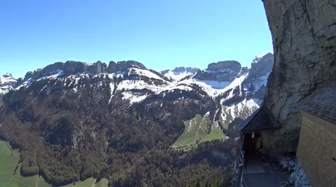 Aescher Switzerland Alps mountains video Stock Footage