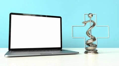 Aesculapian Staff Medicine Notebook Stock Illustration