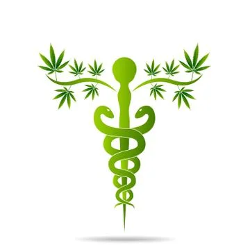 Aesculapius vector abstract illustration created using snakes and green l Stock Illustration