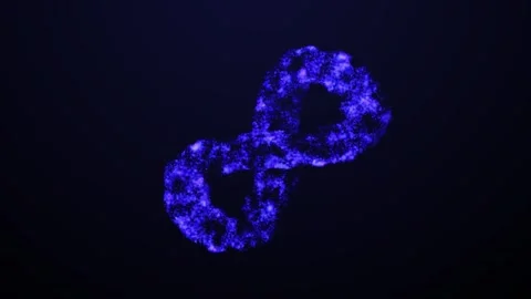 Aesthetic Abstract Glowing Blue Infinity Sign With Particles BackgroundAnimation Stock Footage 294539981