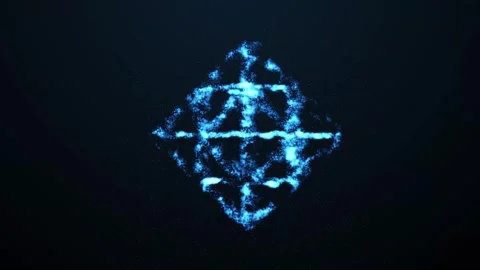 Aesthetic Abstract Glowing Blue Star Sign With Particles Background Animation Video stock 294538804
