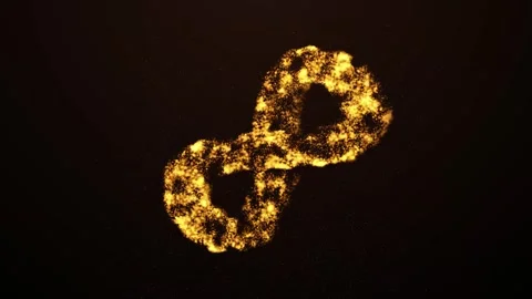 Aesthetic Abstract Glowing Orange Infinity Sign Particles BackgroundAnimation Stock Footage 294540138