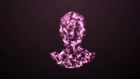 Aesthetic Abstract Glowing Pink Human Sign With Particles Background Animation Stock Footage 294539780