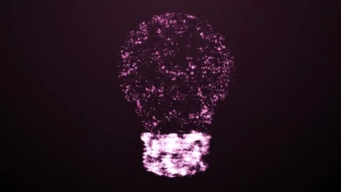 Aesthetic Abstract Glowing Pink Light Bulb Sign W/ Particles BackgroundAnimation Stock Footage 294540422