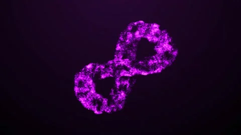 Aesthetic Abstract Glowing Purple Infinity Sign Particles BackgroundAnimation Stock Footage 294540142