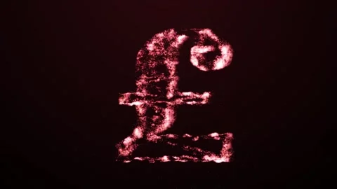 Aesthetic Abstract Glowing Red Pound Sign With Particles Background Animation Stock Footage 294413486