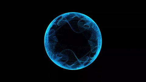 Aesthetic Abstract Glowing Sphere Animation Blue BackgroundMotionDesignVideo Video stock 294164596