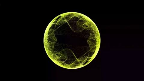 Aesthetic Abstract Glowing Sphere Animation Yellow BackgroundMotionDesignVideo Stock Footage 294164597