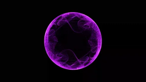 Aesthetic Abstract Glowing Sphere Animation Purple BackgroundMotionDesignVideo Stock Footage 294164918
