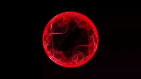 Aesthetic Abstract Glowing Sphere Animation Red BackgroundMotionDesignVideo Stock Footage 294164942