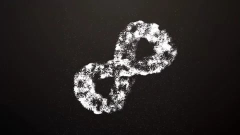 Aesthetic Abstract Glowing White Infinity Sign W/ Particles BackgroundAnimation Stock Footage 294540205