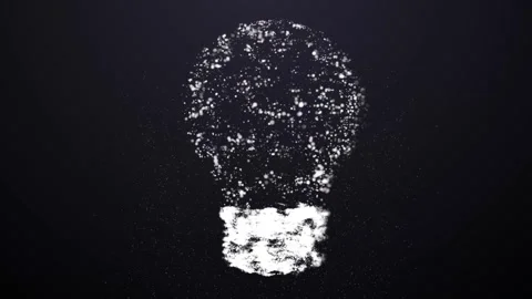 Aesthetic Abstract Glowing White Light Bulb Sign W Particles BackgroundAnimation Stock Footage 294540534