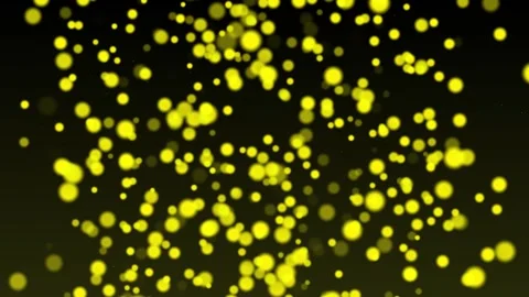 Aesthetic Abstract Glowing Yellow Light Balls Particle Background Animation 4K Stock Footage 295033405