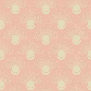 Aesthetic abstract illustration seamless pattern. Celestial moon phases, sun Illustrazione stock