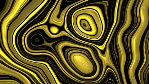 Aesthetic Abstract Liquid Lines Loop Yellow Background Motion Design Video 4K HD Stock Footage 289452775