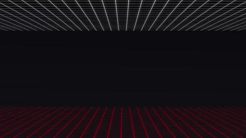 Aesthetic Abstract Loop Grid Animation Red-White Background Motion Design Video Stock Footage 292438058