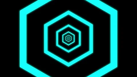 Aesthetic Abstract Loop Hexagon Animation Blue Background Motion Design Video Video stock 292679371